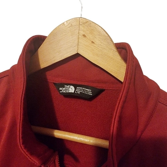 North face burgundy Red Long Sleeve Polo Shirt - Picture 2 of 6